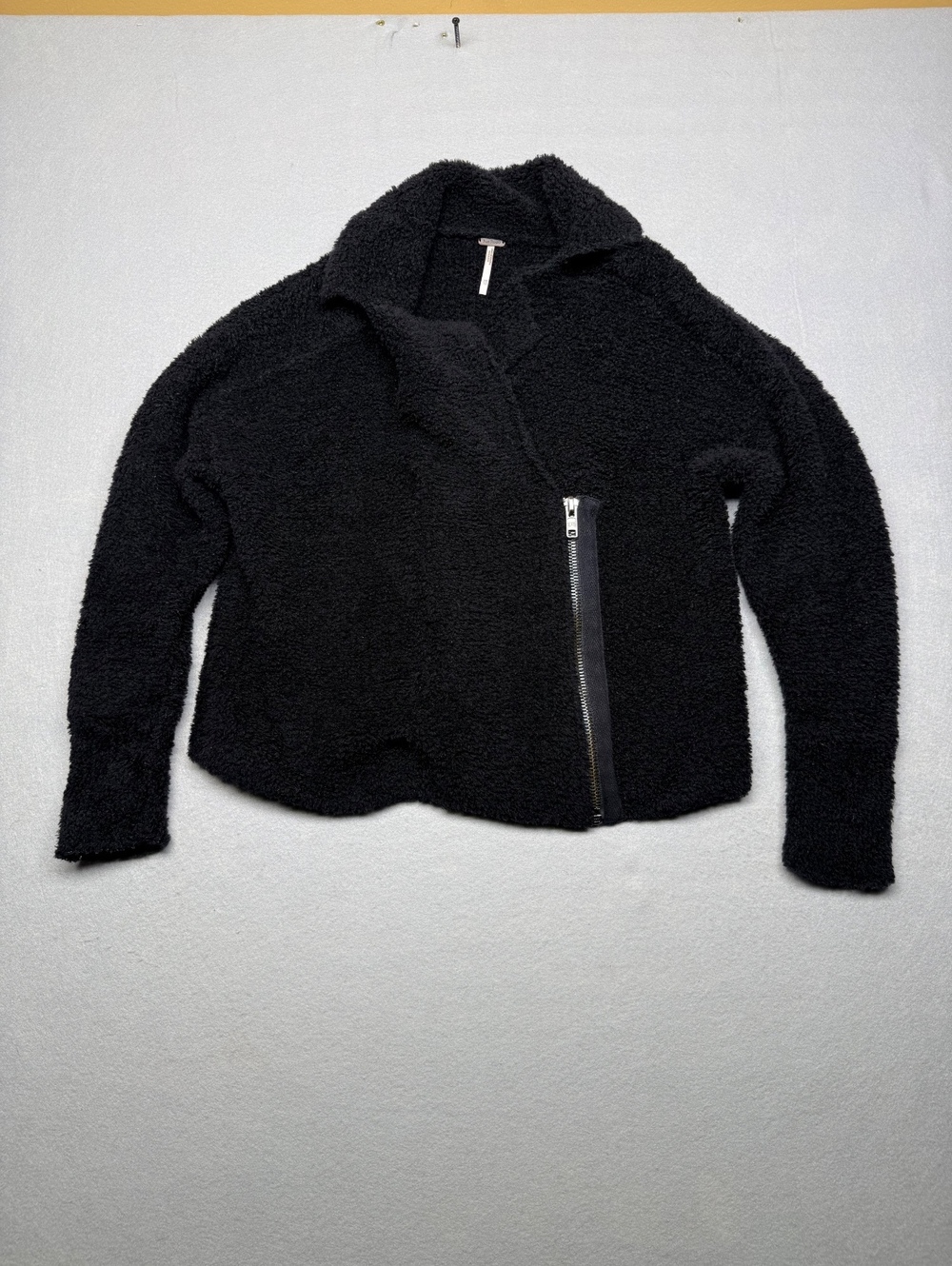 Free People Black Wool Zip-Up Jacket XS